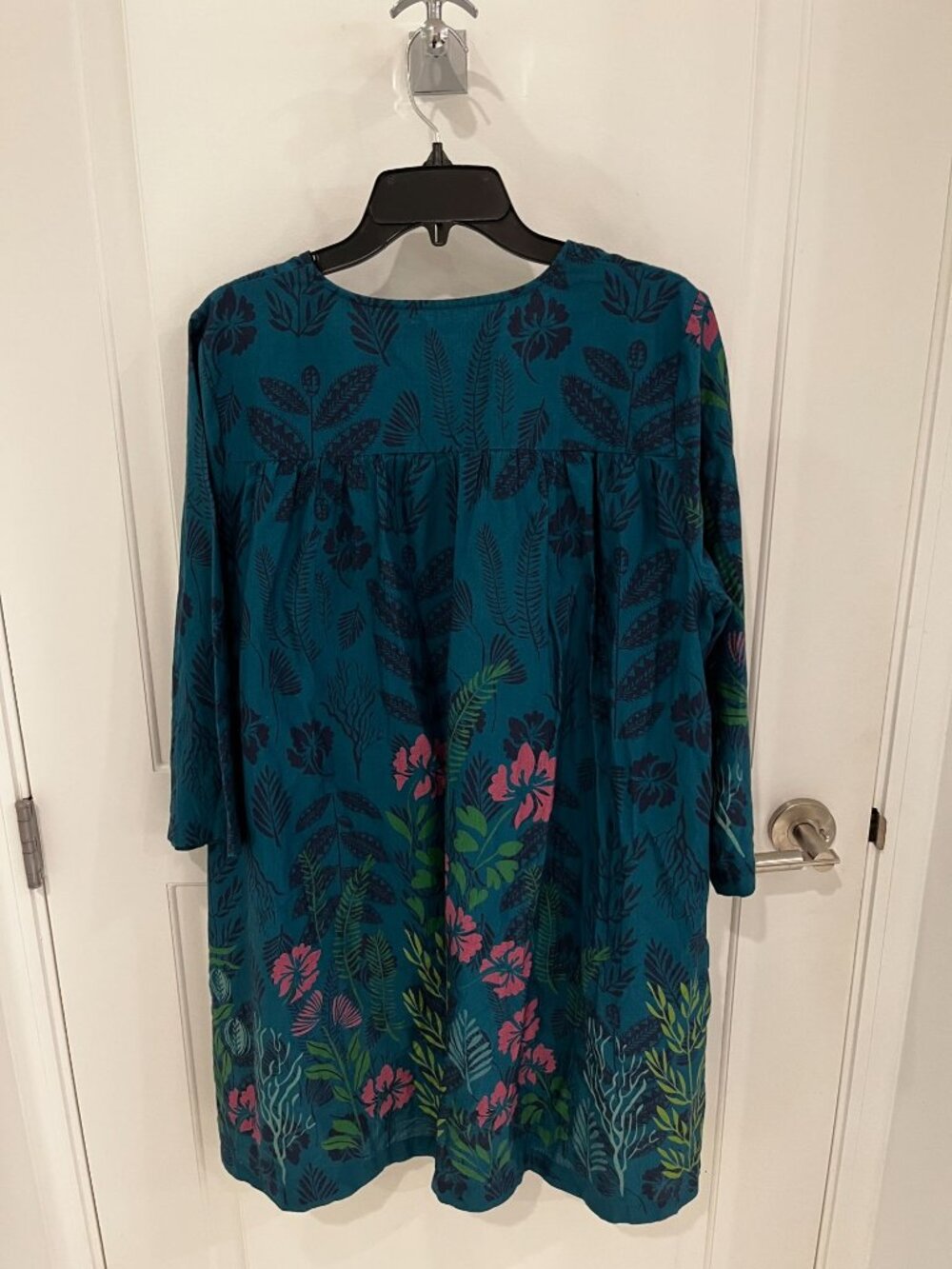 NWOT Gudrun Sjoden Woven Tahiti Tunic Top Organic Cotton Embroidered Floral L - Picture 9 of 10